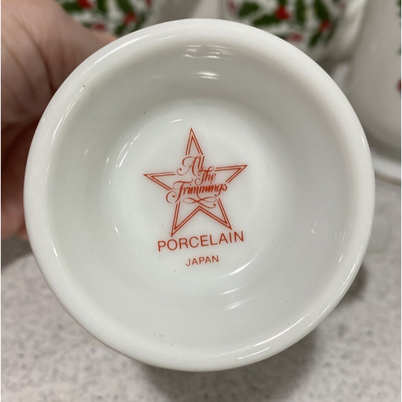 Vintage Christmas Holiday Mugs Set (4) All The Trimmings Festive Holiday Japan - Picture 10 of 12